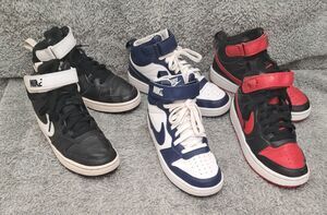 Lot of 3 Nike Court Borough Sneakers Shoes 6 Youth Basketball High Tops Mid 2